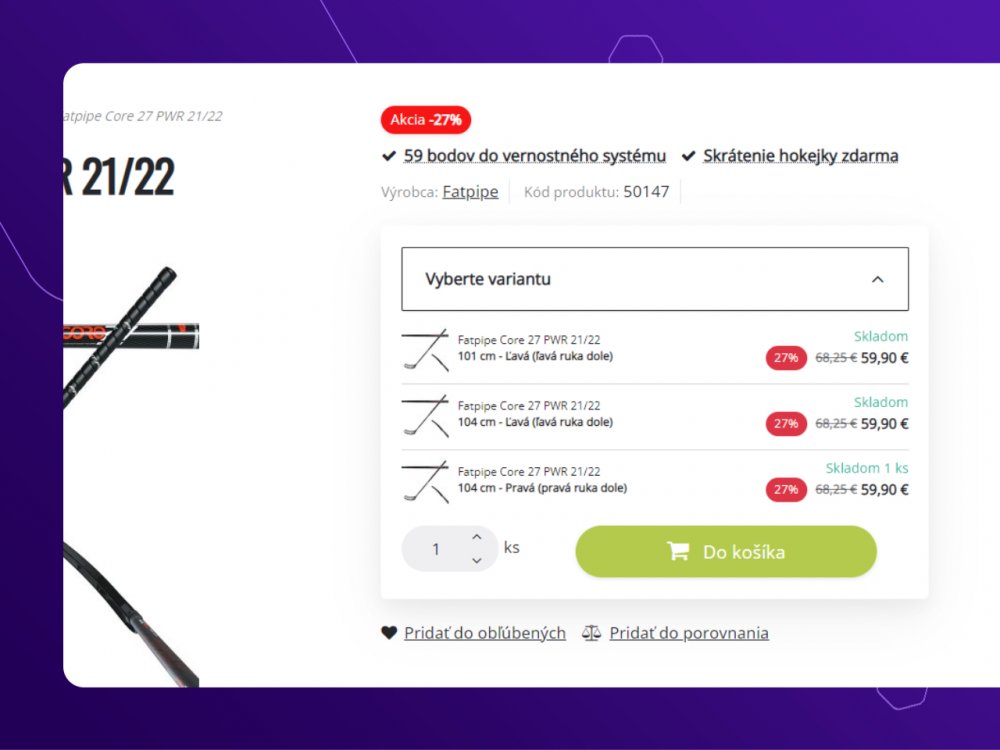 Multi varianty v jednom selectu nebo v jedné tabulce v detailu produktu (Upgates)