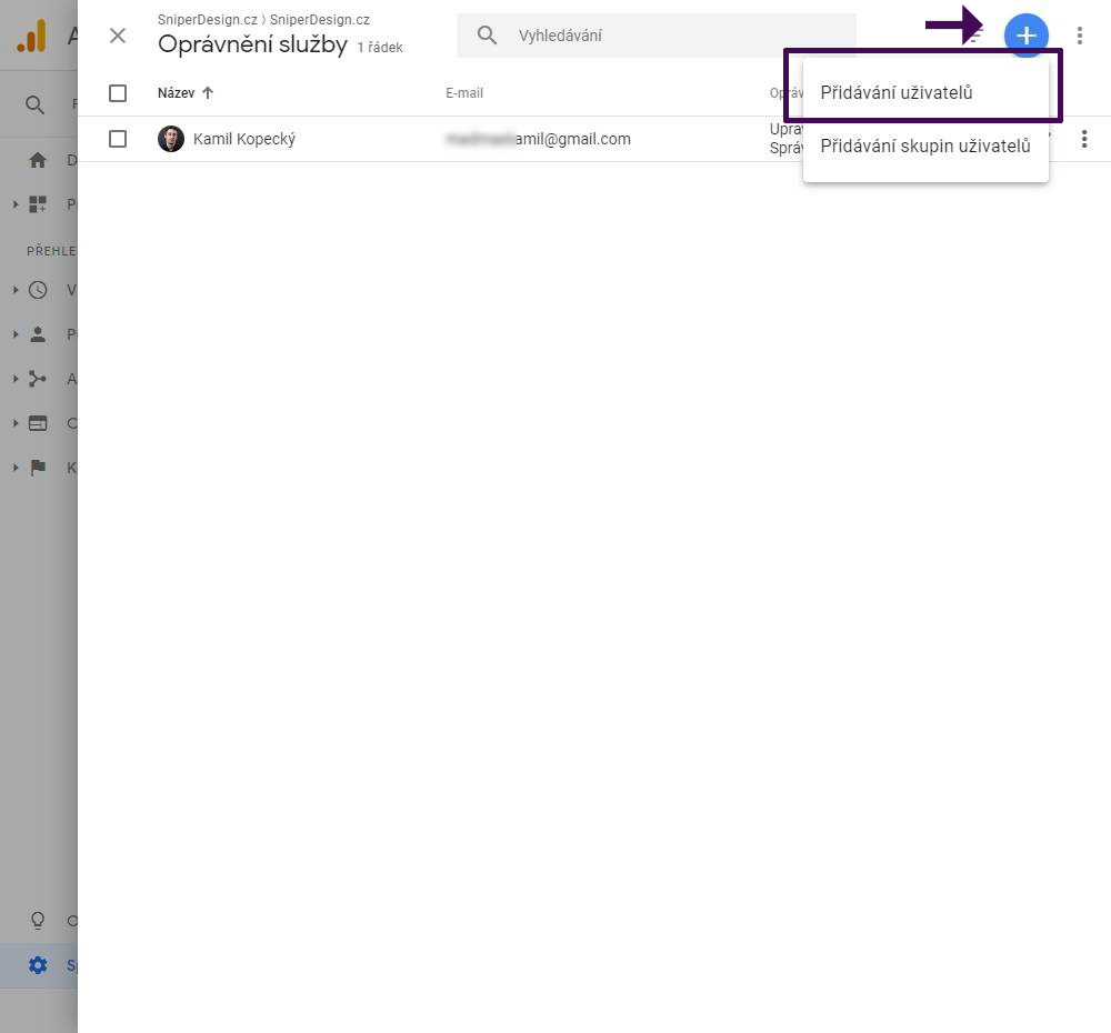 Udělení přístupu do Google Analytics návod