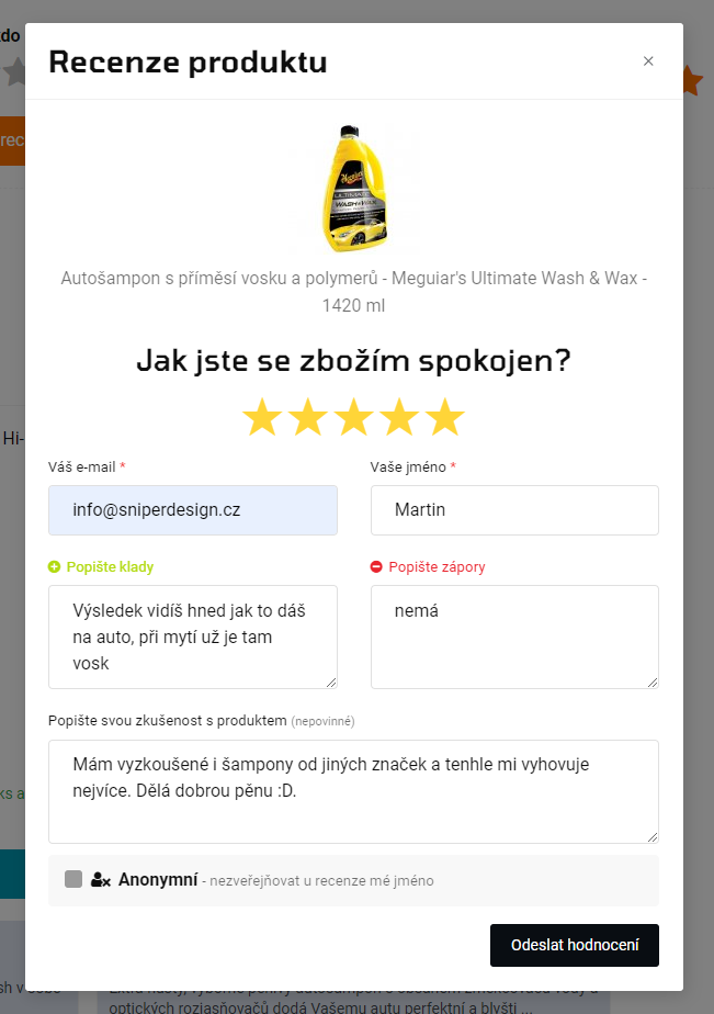 NEXT-GEN modul recenze a hodnocení na produkty se zaměřením na jejich snadné získávání