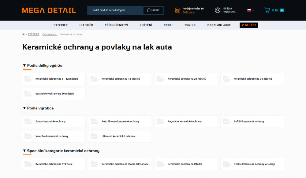 Rozdělení podkategorií do množin s nadpisem pro Shoptet