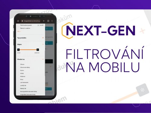 NEXT-GEN upravení filtrace produktů na mobilním zobrazení
