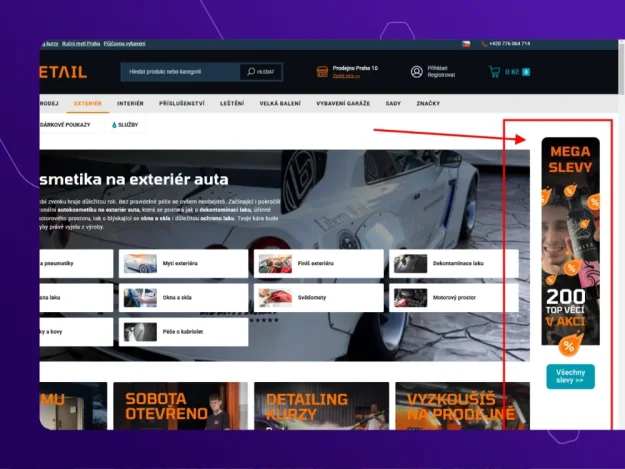 Boční bannery na Upgates e-shopu – efektivní reklama na levé i pravé straně
