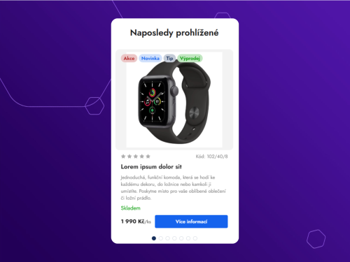 Moderní carousel naposledy prohlížených produktů pro Shoptet