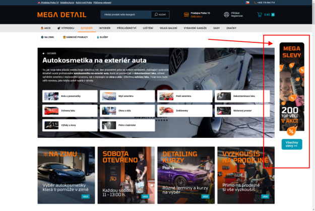 Boční bannery na Upgates e-shopu – efektivní reklama na levé i pravé straně