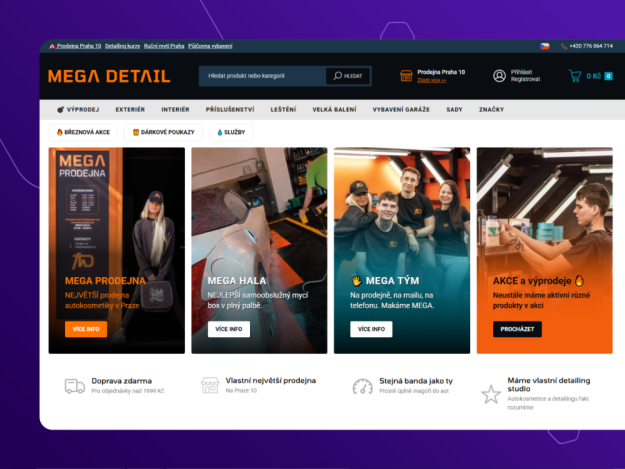 Moderní bannery na Home Page eshopu Upgates - slider bannerů s videem