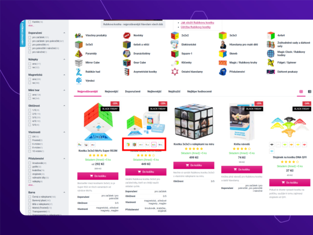 Variabilní produktové boxy s proklikem variant (PI Variants Preview) na e-shopu Upgates