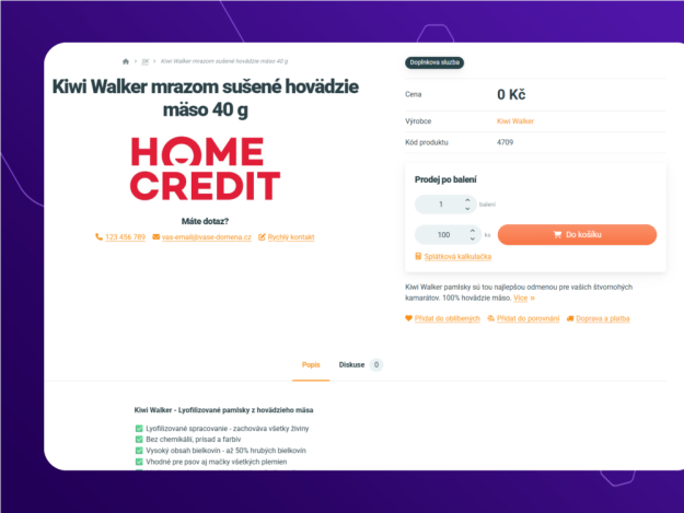 B2B modul pro nákup produktu po baleních a násobcích na e-shopu Upgates