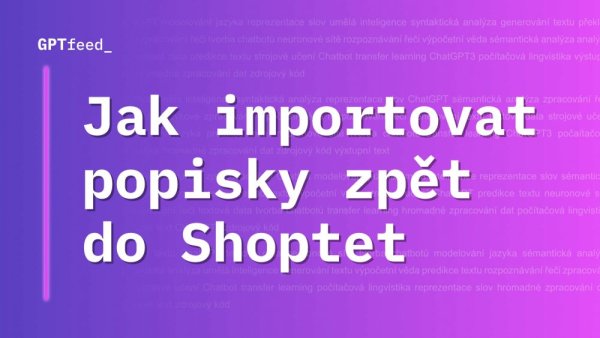 Jak nastavit import vygenerovaných popisků na Shoptet