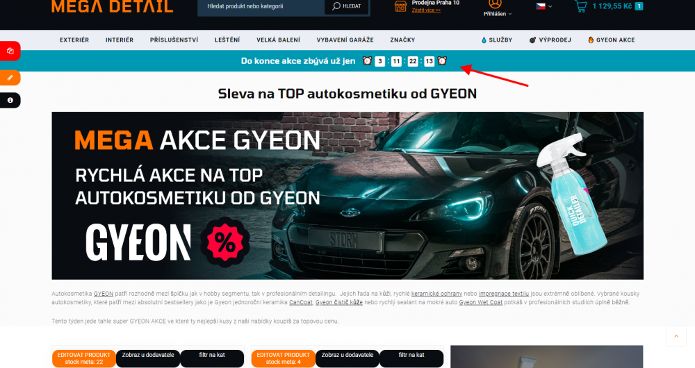 Speciální kategorie na akci s odpočtem (Upgates)