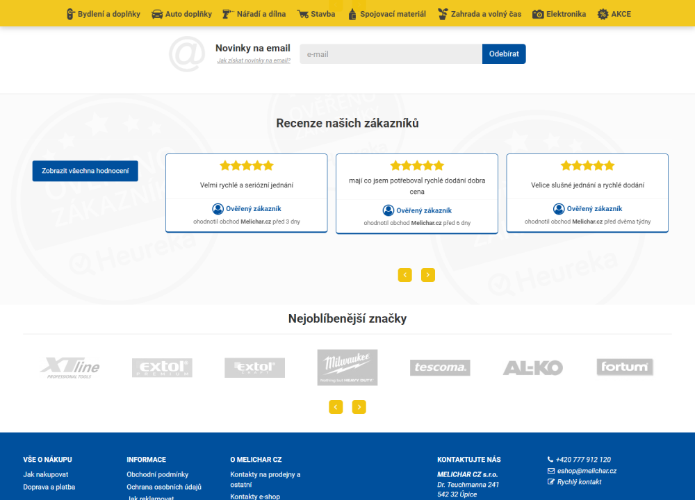 Heureka recenze na Upgates e-shop V 3.0 - automatický import do e-shopu s možností filtrování