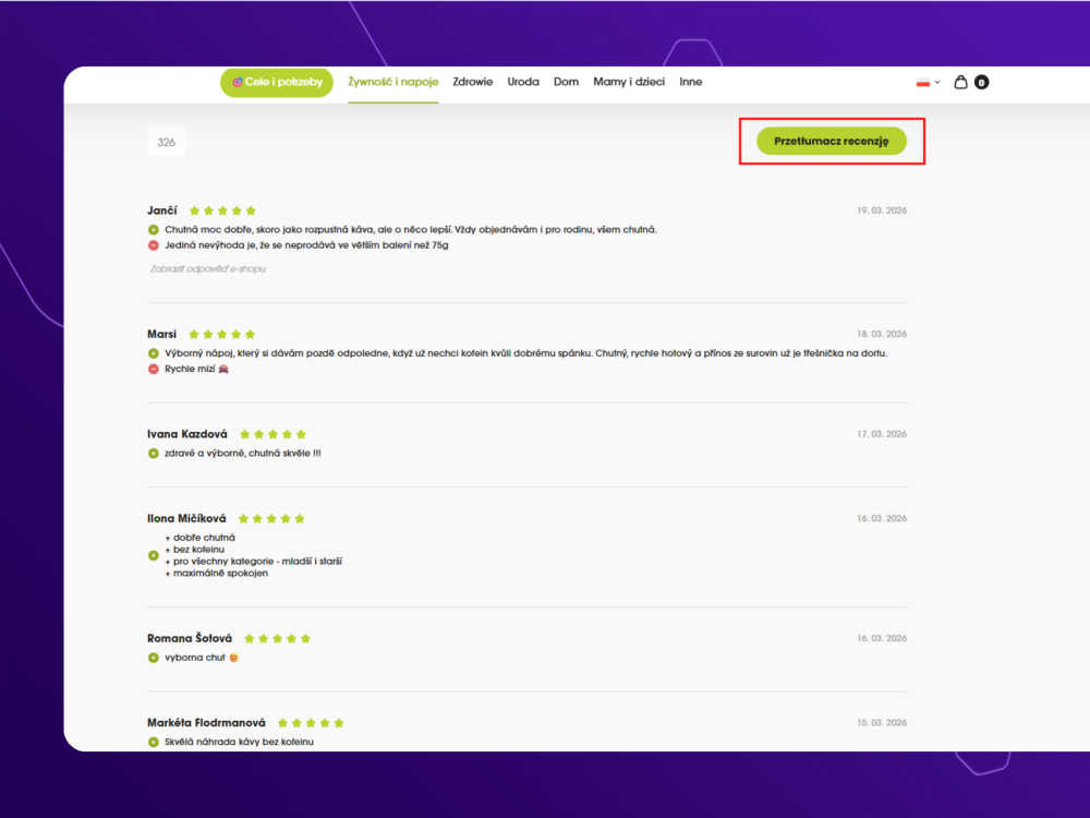 Automatický překlad recenzí a odpovědí pro Upgates