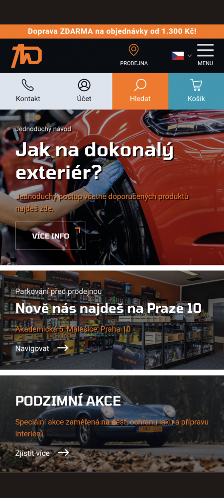 Rotující modul nad hlavičkou e-shopu Upgates - 100% předání informace zákazníkovi