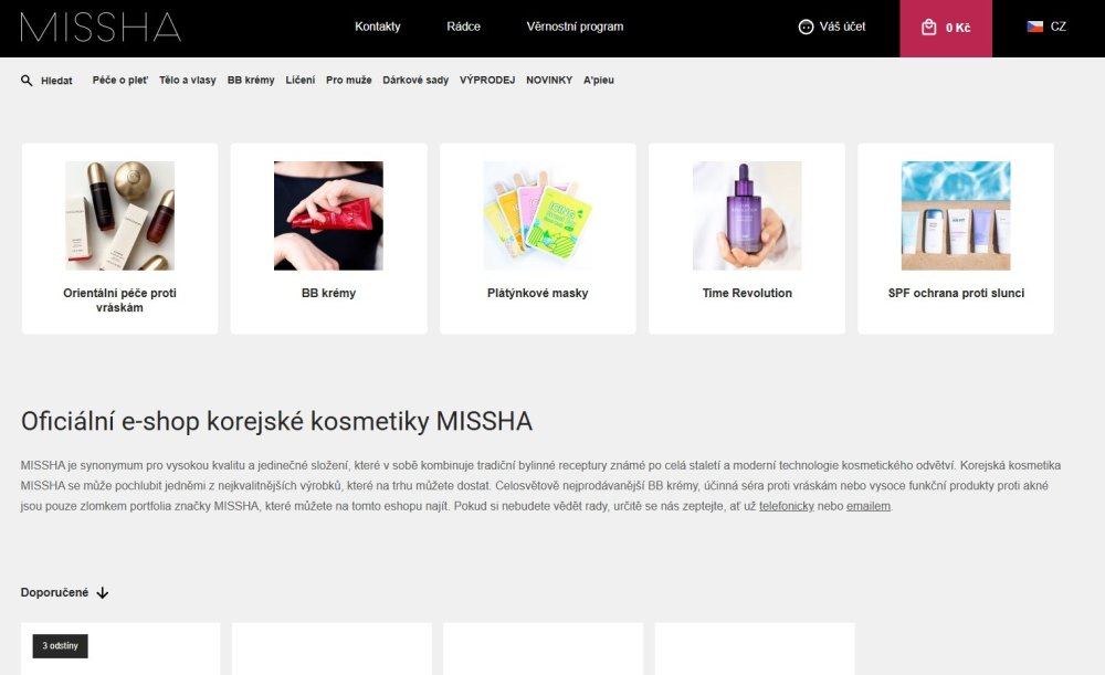 Náhled e-shopu missha.cz