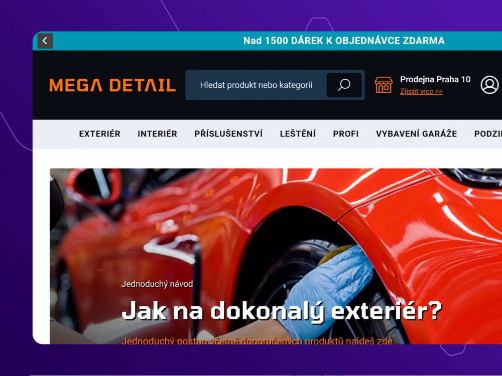 Rotující modul nad hlavičkou e-shopu Upgates - 100% předání informace zákazníkovi