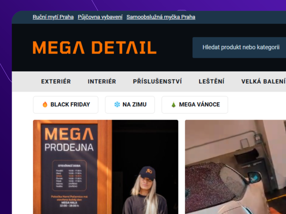 Speciální pozice vybraných položek v TOP MENU e-shopu na Upgates – zvýrazněte klíčové informace a kategorie