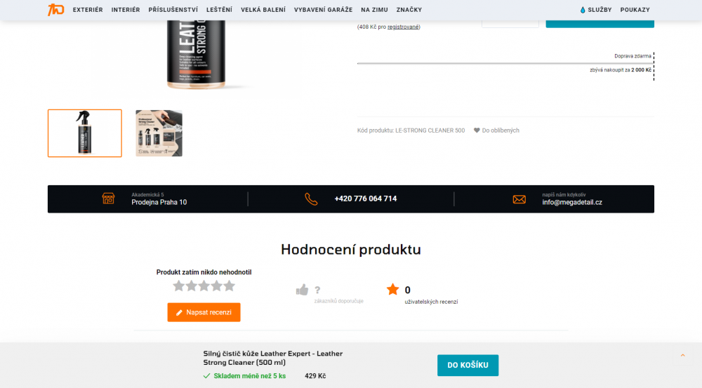 Stále viditelná lišta s tlačítkem do košíku při scrollu pro Shoptet