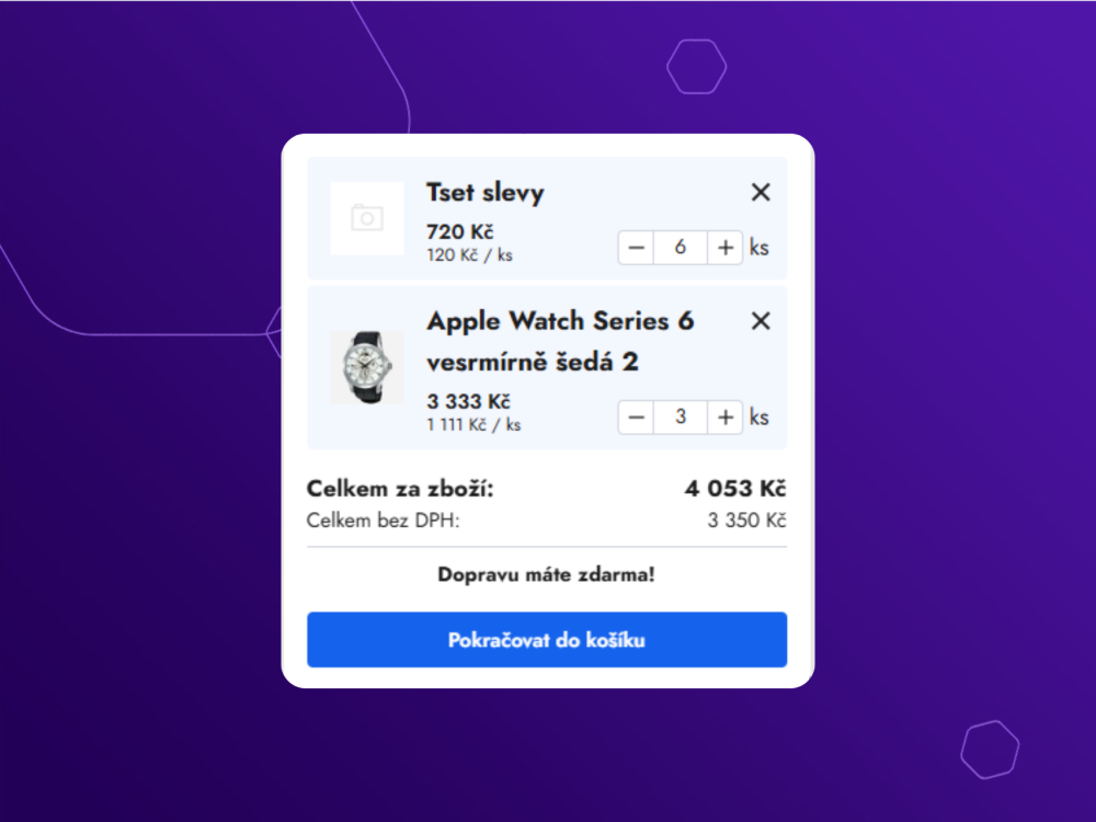 Moderní PopUp košík pro Shoptet