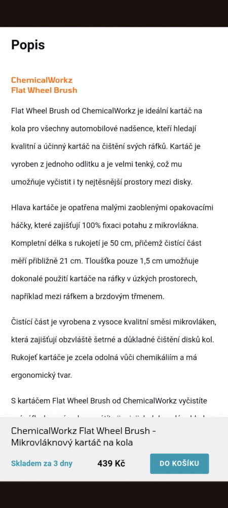 Stále viditelná lišta s tlačítkem do košíku při scrollu pro Upgates
