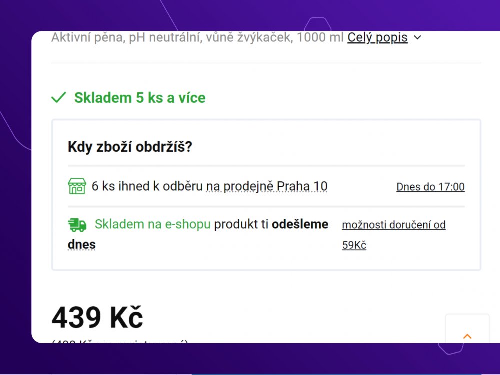 Dynamický modul pro zobrazení data odeslání / doručení v detailu produktu (Upgates)