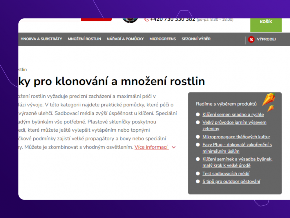 Zobrazení rad a tipů v kategorii pomocí článků pro Upgates