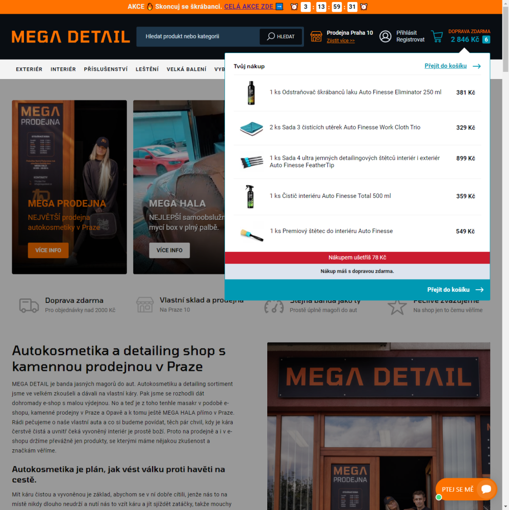Grafická a funkční optimalizace celého košíku a jeho průchodnosti pro Upgates