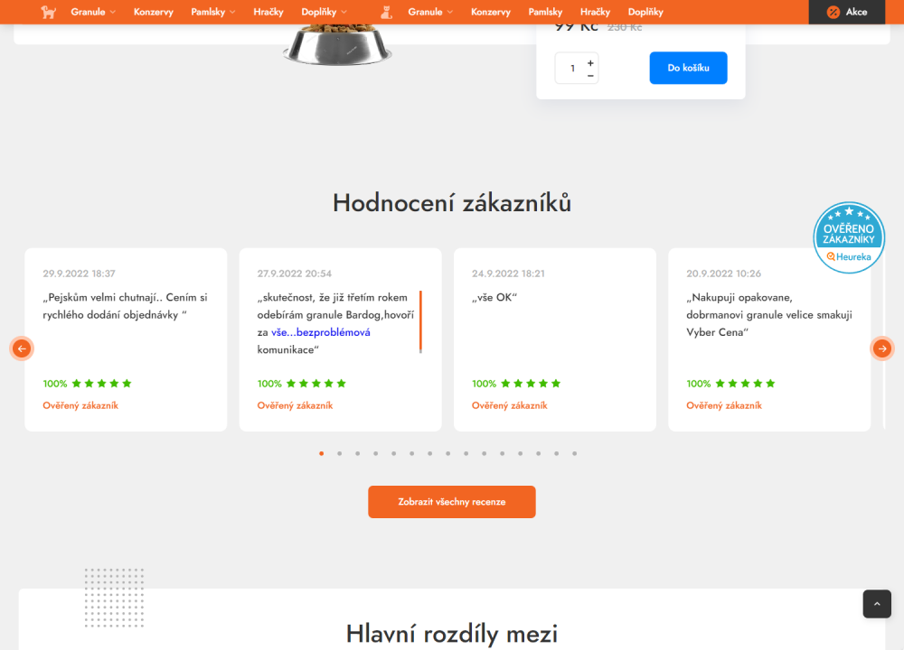 Heureka recenze na Upgates e-shop V 3.0 - automatický import do e-shopu s možností filtrování