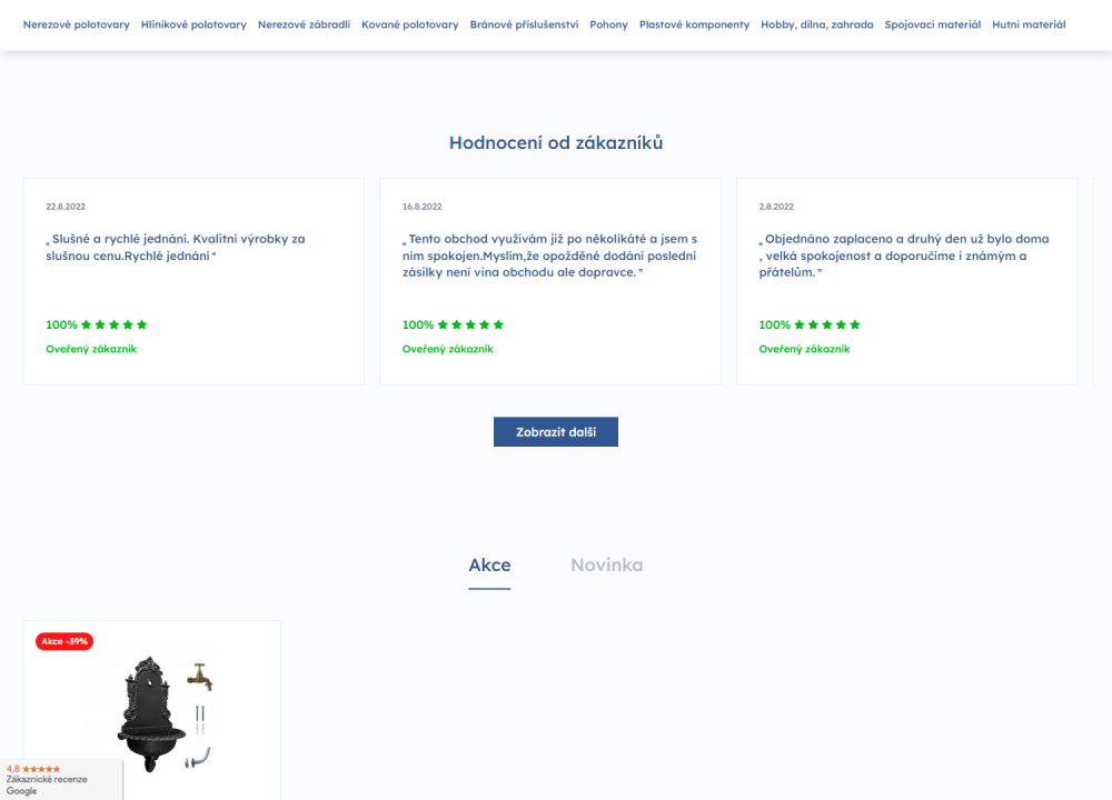 Heureka recenze na Upgates e-shop V 3.0 - automatický import do e-shopu s možností filtrování